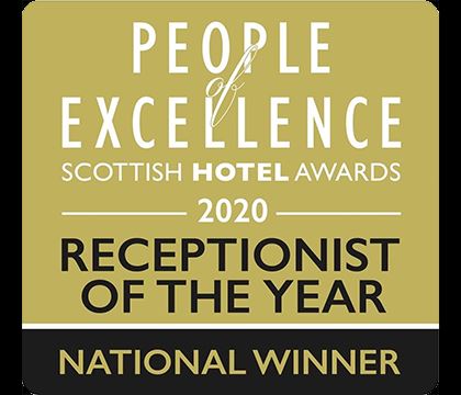 Receptionist of the year, national winner 2020 Scottish Hotel Awards